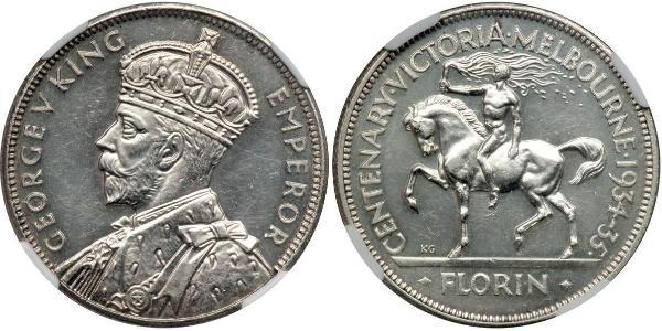 1 Florin Australia (1939 - ) Silver George V of the United Kingdom (1865-1936)