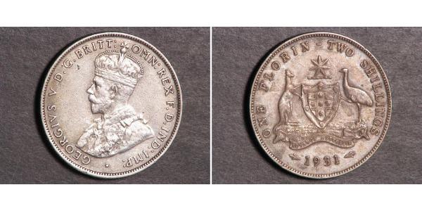 1 Florin Australia (1939 - ) Silver George V of the United Kingdom (1865-1936)