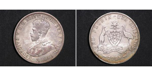 1 Florin Australia (1939 - ) Silver George V of the United Kingdom (1865-1936)