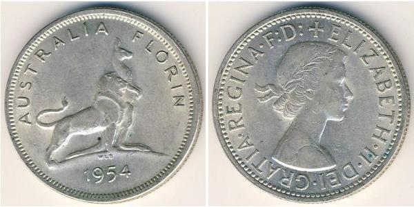 1 Florin Australia (1939 - ) Silver Elizabeth II (1926-2022)