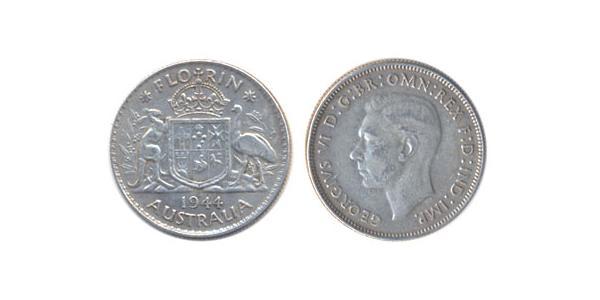 1 Florin Australia (1939 - ) Silver George VI (1895-1952)