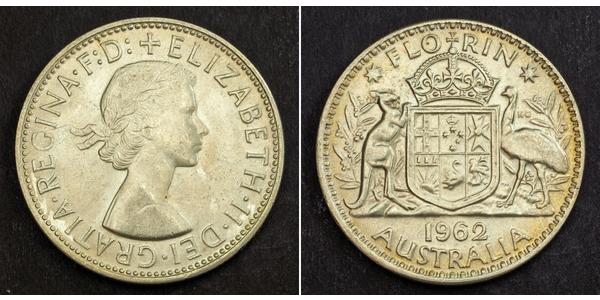 1 Florin Australia (1939 - ) Silver Elizabeth II (1926-2022)