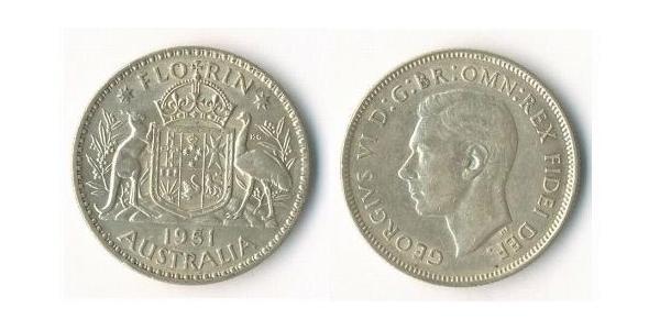 1 Florin Australia (1939 - ) Silver George VI (1895-1952)