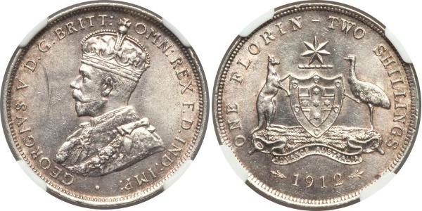 1 Florin Australia (1939 - ) Silver George V of the United Kingdom (1865-1936)
