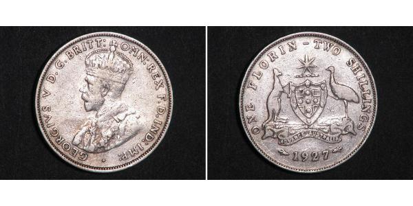 1 Florin Australia (1939 - ) Silver George V of the United Kingdom (1865-1936)