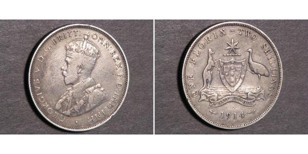 1 Florin Australia (1939 - ) Silver George V of the United Kingdom (1865-1936)