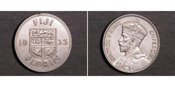 1 Florin Fiji Silver George V of the United Kingdom (1865-1936)