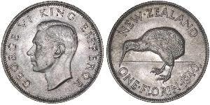 1 Florin New Zealand Silver George VI (1895-1952)