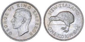 1 Florin New Zealand Silver George VI (1895-1952)