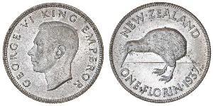 1 Florin New Zealand Silver George VI (1895-1952)