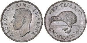 1 Florin New Zealand Silver George VI (1895-1952)