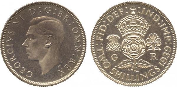 1 Florin United Kingdom Silver George VI (1895-1952)