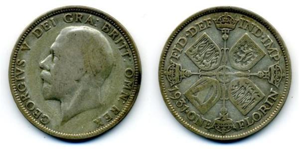 1 Florin United Kingdom of Great Britain and Ireland (1801-1922) Silver George V of the United Kingdom (1865-1936)