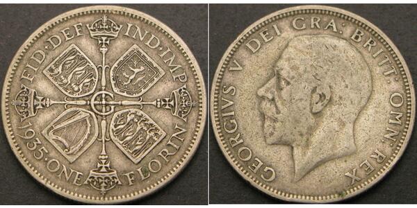 1 Florin United Kingdom of Great Britain and Ireland (1801-1922) Silver George V of the United Kingdom (1865-1936)