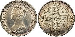 1 Флорин Соединённое королевство Великобритании и Ирландии (1801-1922) Серебро Виктория (1819 - 1901)