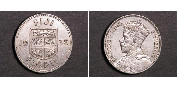 1 Florin Fiji 銀 乔治五世  (1865-1936)