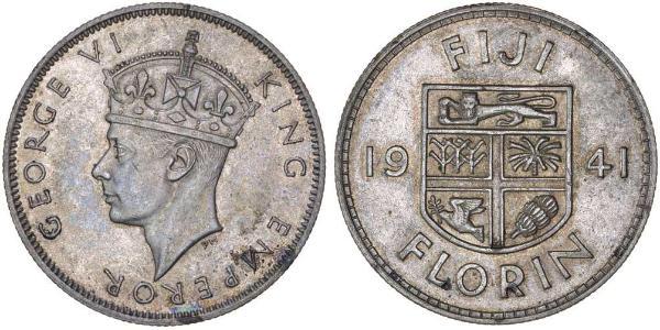 1 Florin Fiji 銀 乔治六世 (1895-1952)