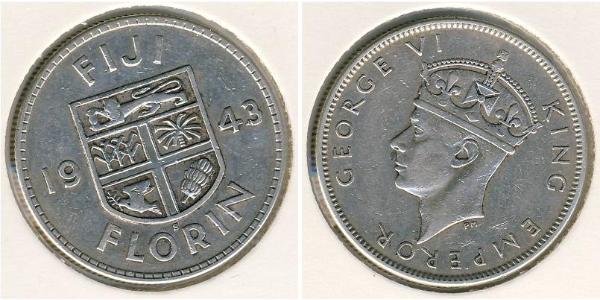 1 Florin Fiji 銀 乔治六世 (1895-1952)