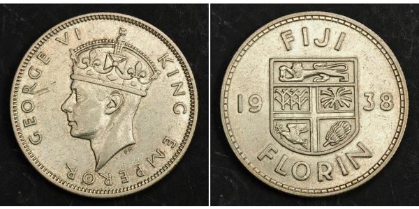 1 Florin Fiji 銀 乔治六世 (1895-1952)