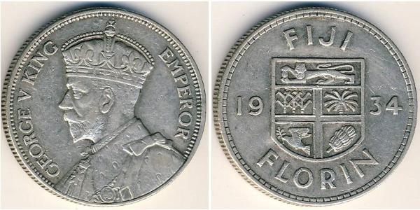 1 Florin Fiji 銀 乔治五世  (1865-1936)