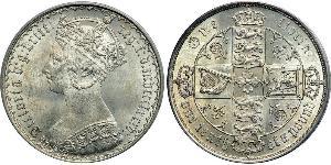 1 Florin 大不列颠及爱尔兰联合王国 (1801 - 1922) 銀 维多利亚 (英国君主)