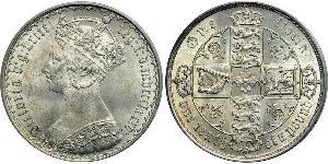 1 Florin 大不列颠及爱尔兰联合王国 (1801 - 1922) 銀 维多利亚 (英国君主)