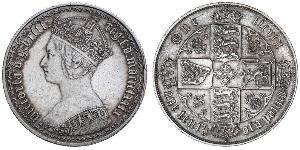 1 Florin 大不列颠及爱尔兰联合王国 (1801 - 1922) 銀 维多利亚 (英国君主)