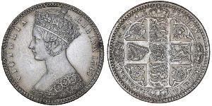 1 Florin 大不列颠及爱尔兰联合王国 (1801 - 1922) 銀 维多利亚 (英国君主)
