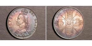 1 Florin 大不列颠及爱尔兰联合王国 (1801 - 1922) 銀 维多利亚 (英国君主)