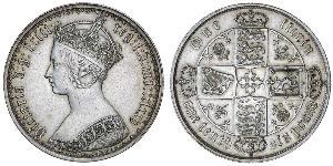 1 Florin 大不列颠及爱尔兰联合王国 (1801 - 1922) 銀 维多利亚 (英国君主)