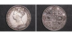 1 Florin 大不列颠及爱尔兰联合王国 (1801 - 1922) 銀 维多利亚 (英国君主)