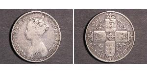 1 Florin 大不列颠及爱尔兰联合王国 (1801 - 1922) 銀 维多利亚 (英国君主)