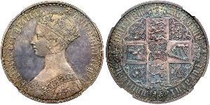 1 Florin 大不列颠及爱尔兰联合王国 (1801 - 1922) 銀 维多利亚 (英国君主)