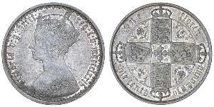 1 Florin 大不列颠及爱尔兰联合王国 (1801 - 1922) 銀 维多利亚 (英国君主)