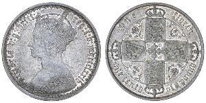 1 Florin 大不列颠及爱尔兰联合王国 (1801 - 1922) 銀 维多利亚 (英国君主)