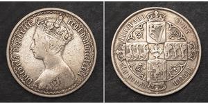 1 Florin 大不列颠及爱尔兰联合王国 (1801 - 1922) 銀 维多利亚 (英国君主)