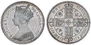 1 Florin 大不列颠及爱尔兰联合王国 (1801 - 1922) 銀 维多利亚 (英国君主)