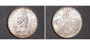 1 Florin 大不列颠及爱尔兰联合王国 (1801 - 1922) 銀 维多利亚 (英国君主)