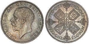 1 Florin 大不列颠及爱尔兰联合王国 (1801 - 1922) 銀 乔治五世  (1865-1936)