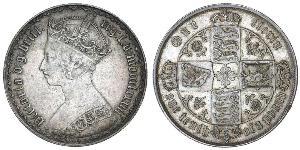 1 Florin 大不列颠及爱尔兰联合王国 (1801 - 1922) 銀 维多利亚 (英国君主)