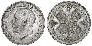 1 Florin 大不列颠及爱尔兰联合王国 (1801 - 1922) 銀 乔治五世  (1865-1936)