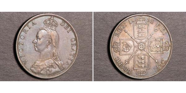 1 Florin 大不列颠及爱尔兰联合王国 (1801 - 1922) 銀 维多利亚 (英国君主)