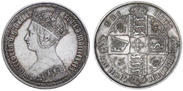 1 Florin 大不列颠及爱尔兰联合王国 (1801 - 1922) 銀 维多利亚 (英国君主)