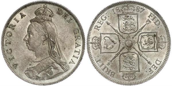 1 Florin 大不列颠及爱尔兰联合王国 (1801 - 1922) 銀 维多利亚 (英国君主)