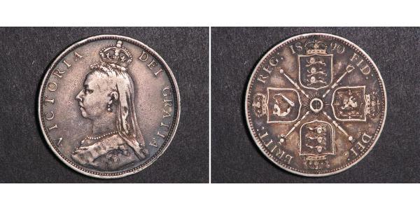 1 Florin 大不列颠及爱尔兰联合王国 (1801 - 1922) 銀 维多利亚 (英国君主)