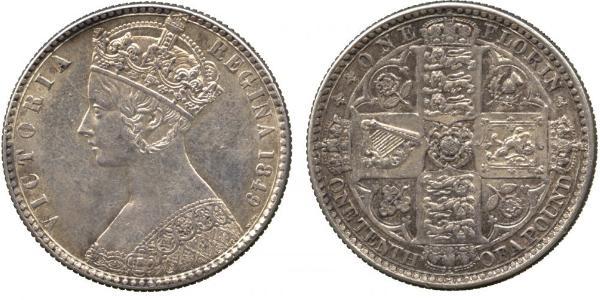1 Florin 大不列颠及爱尔兰联合王国 (1801 - 1922) 銀 维多利亚 (英国君主)