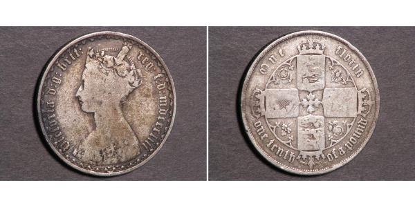 1 Florin 大不列颠及爱尔兰联合王国 (1801 - 1922) 銀 维多利亚 (英国君主)