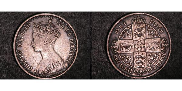 1 Florin 大不列颠及爱尔兰联合王国 (1801 - 1922) 銀 维多利亚 (英国君主)