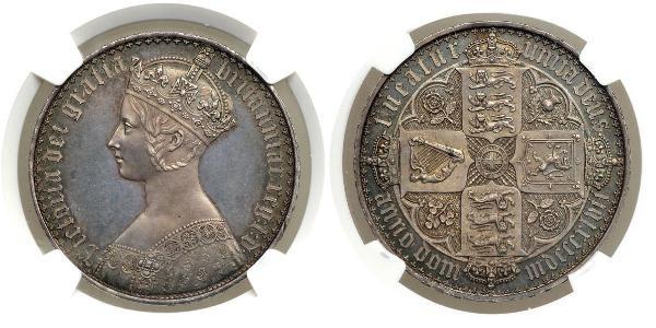 1 Florin 大不列颠及爱尔兰联合王国 (1801 - 1922) 銀 维多利亚 (英国君主)