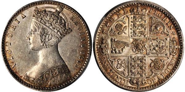 1 Florin 大不列颠及爱尔兰联合王国 (1801 - 1922) 銀 维多利亚 (英国君主)